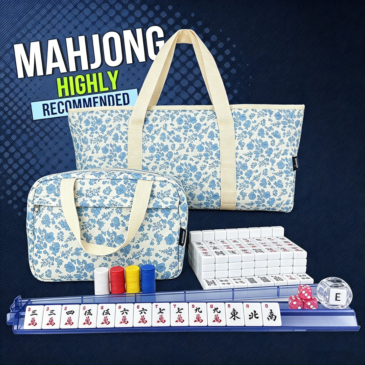 Modern fashion bag collection - Flower White Mahjong Set (166 pieces)