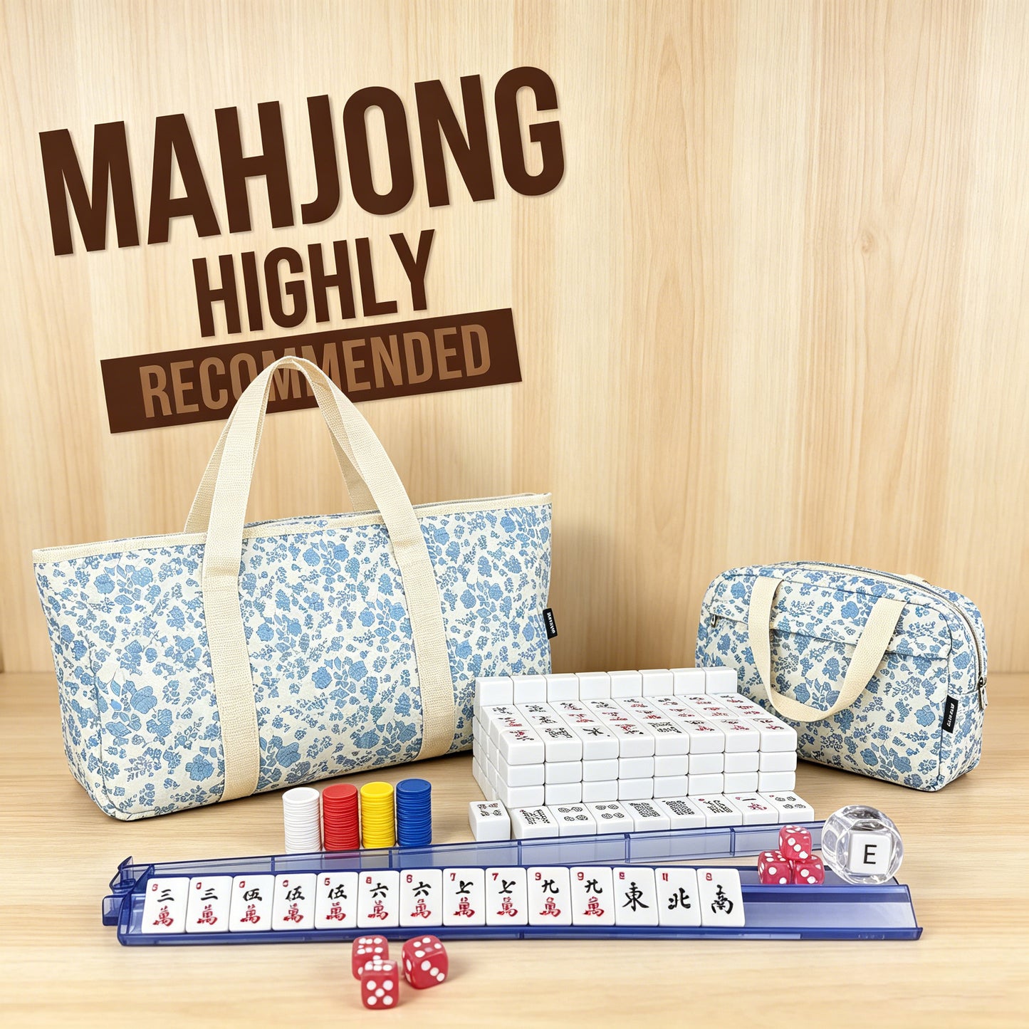 Modern fashion bag collection - Flower White Mahjong Set (166 pieces)
